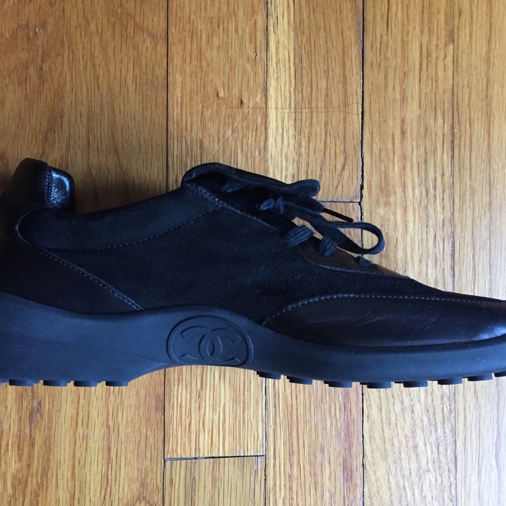 CHANEL black sneakers
